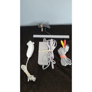 OEM Nintendo Wii Accessory Bundle Power Supply AV Cable Sensor Bar Nunchuk